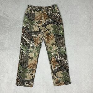 Cabellas RealTree Pants Mens Size 32 Camo Cotton Denim Hunting Vintage Jeans